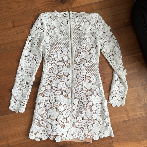 SELF PORTRAIT White Flower Lace Mini Dress / UK 6 / US 2 - Picture 7 of 10